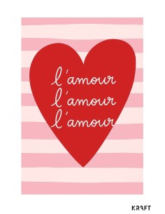 Carte amour cœur rouge 10x15 avec enveloppe kraft 2
