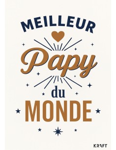 Carte Meilleur Papy du Monde 10x15 avec enveloppe kraft 2