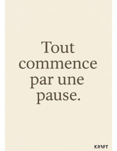 Carte Tout commence par une pause avec enveloppe – Carte minimaliste 2