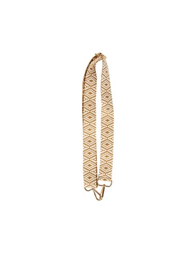 Sangle de sac beige et blanche ajustable – Bandoulière tendance