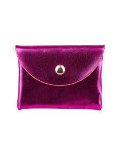 Porte-monnaie irisé fuchsia bouton doré – Compact et tendance 2
