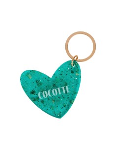 Porte-clés cœur vert Cocotte – Accessoire pailleté tendance