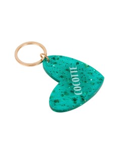 Porte-clés cœur vert Cocotte – Accessoire pailleté tendance 2