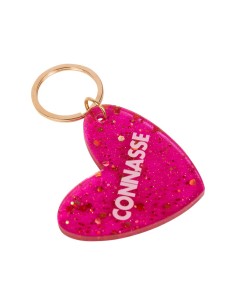Porte-clés cœur rose Connasse – Accessoire fun pailleté 2