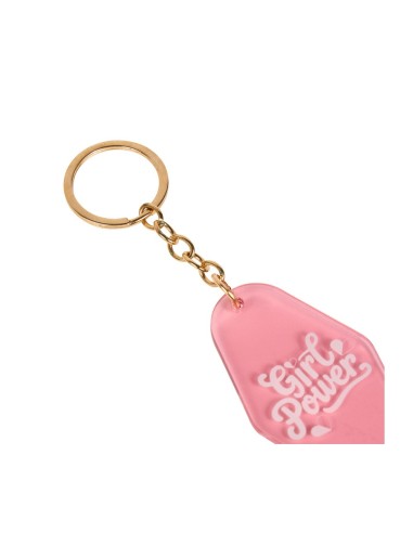 Porte-clés motel Girl Power rose rétro