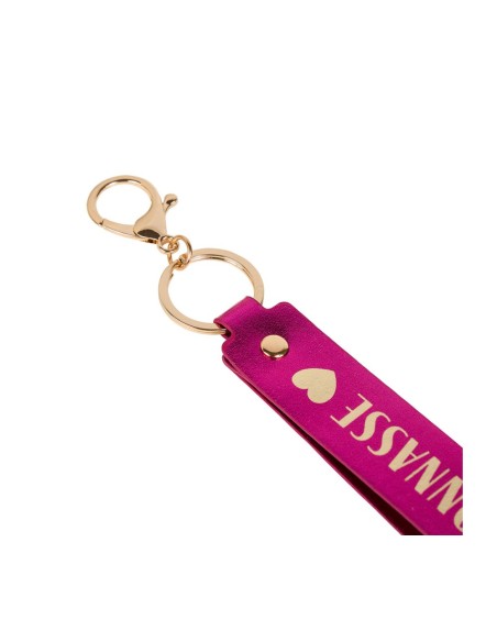 Porte-clés sangle fuchsia irisé Connasse