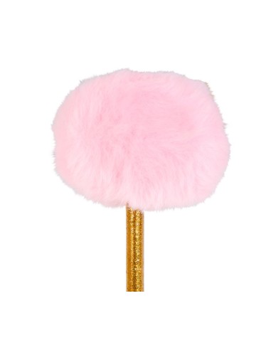 Crayon doré à pompon rose fantaisie