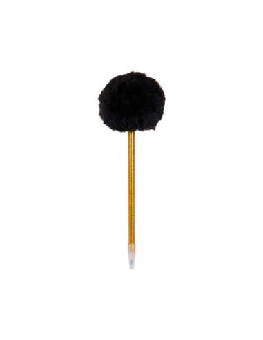 Crayon doré à pompon noir fantaisie
