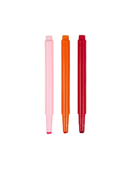 Set de 3 stylos tampon cœur colorés
