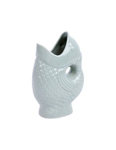 Vase poisson vert d’eau en dolomite H24cm