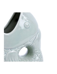 Vase poisson vert d’eau en dolomite H24cm 2