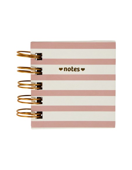 Bloc notes adhésif spirales rayures roses 125 notes