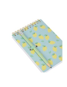 Carnet de notes citron à spirales avec crayon 2