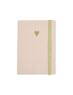 Carnet de notes A6 girly rose et doré