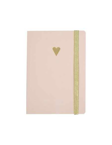 Carnet de notes A6 girly rose et doré