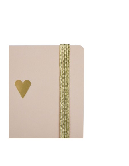 Carnet de notes A6 girly rose et doré