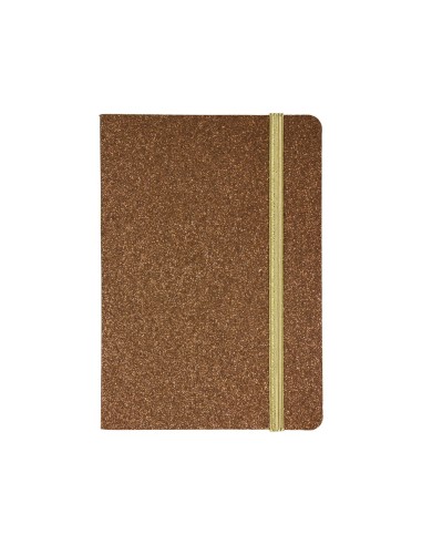 Carnet A6 marron à paillettes 80 pages