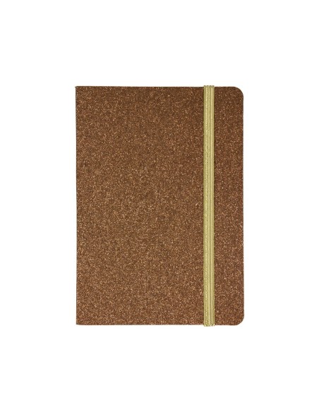 Carnet A6 marron à paillettes 80 pages