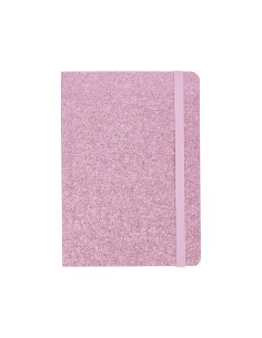 Carnet A6 rose à paillettes girly