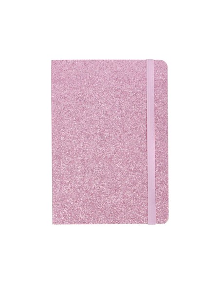 Carnet A6 rose à paillettes girly