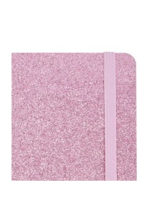 Carnet A6 rose à paillettes girly 2