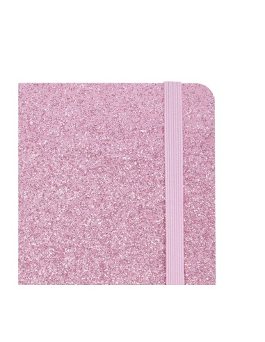 Carnet A6 rose à paillettes girly