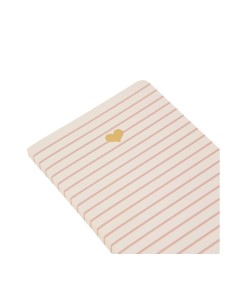 Carnet A6 rayures roses cœur doré 2