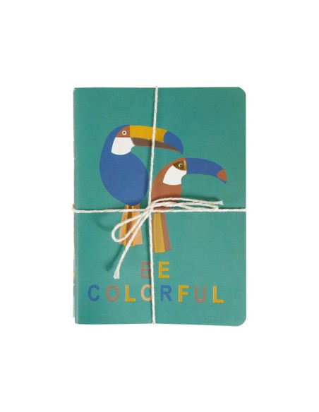 Lot 3 carnets A6 jungle colorés