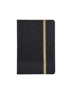 Carnet A6 noir à paillettes 80 pages