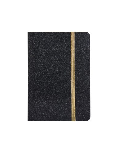 Carnet A6 noir à paillettes 80 pages