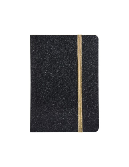 Carnet A6 noir à paillettes 80 pages