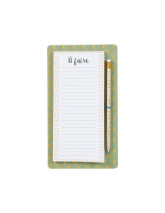 Bloc notes aimanté abstrait avec crayon