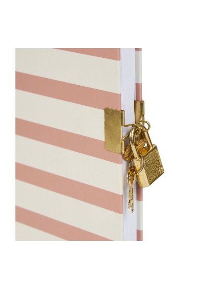 Carnet secret A5 rayures roses cœur