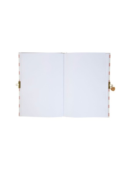 Carnet secret A5 rayures roses cœur