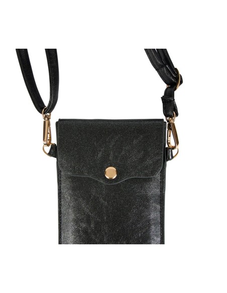 Pochette téléphone noire irisée bandoulière