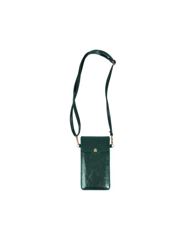 Pochette téléphone vert irisé bandoulière