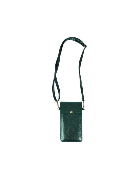 Pochette téléphone vert irisé bandoulière