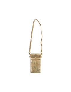 Pochette téléphone dorée bandoulière réglable