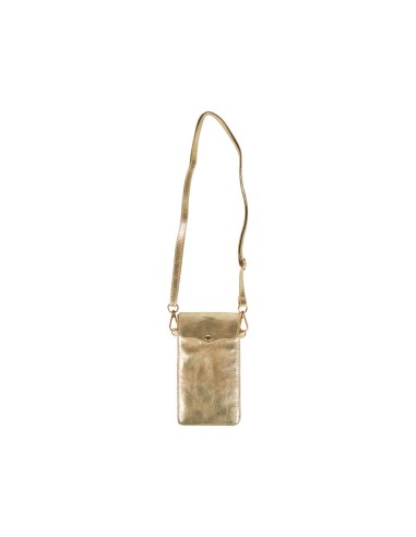 Pochette téléphone dorée bandoulière réglable
