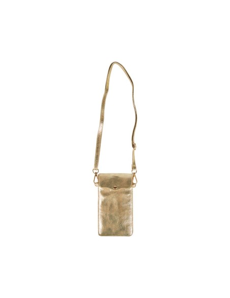 Pochette téléphone dorée bandoulière réglable