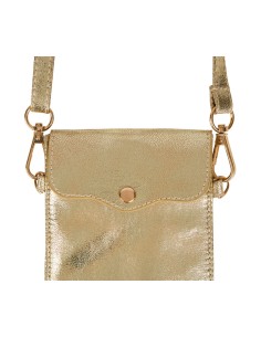 Pochette téléphone dorée bandoulière réglable 2