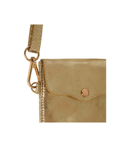 Pochette téléphone dorée bandoulière réglable