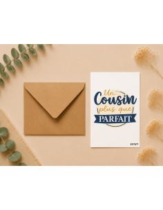 Carte cousin parfait avec enveloppe kraft