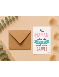 Carte maman géniale avec enveloppe kraft