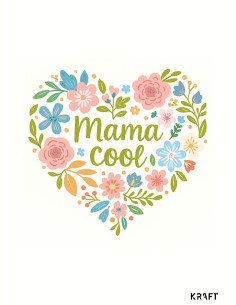 Carte Mama Cool fleurie avec enveloppe kraft 2