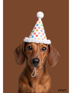 Carte teckel anniversaire avec enveloppe kraft 2