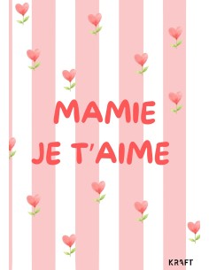 Carte Mamie Je T’aime avec enveloppe kraft 2