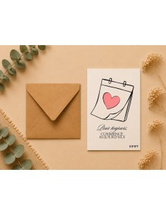 Carte citation amour “Pour toujours commence aujourd’hui” avec enveloppe kraft