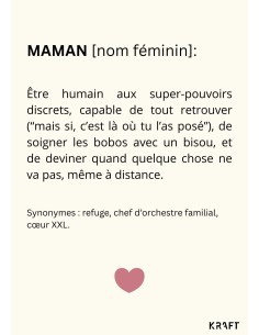Carte définition maman avec enveloppe kraft 2