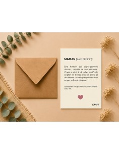 Carte définition maman avec enveloppe kraft